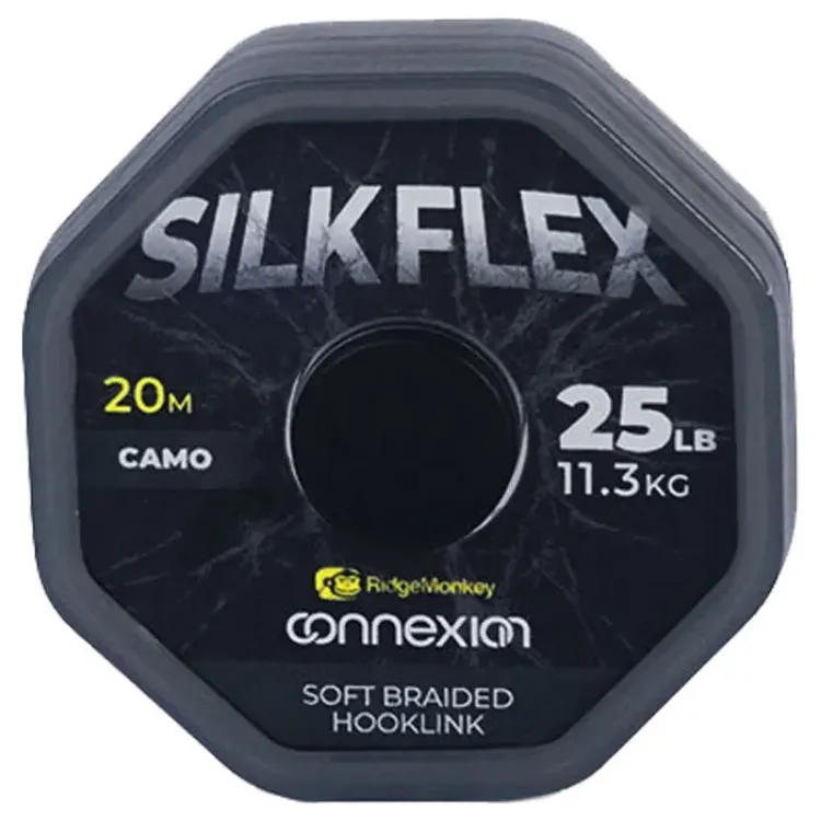 Снимка на Повод без покритие RidgeMonkey Connexion SilkFlex Soft Braid - 25lb